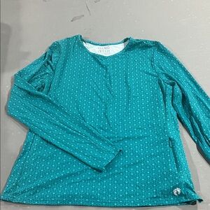 Hang Ten Teal Geometric Long Sleeve Shirt